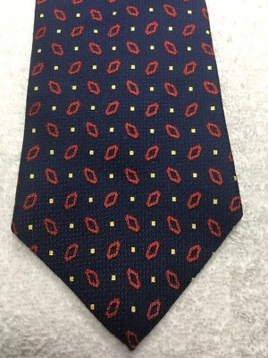 RALPH LAUREN CORBATA HOMBRE AZUL MARINO CON ORO ROJO 4 X 59 NUEVA SIN ETIQUETAS Foto 1 de 4