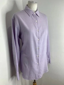 BNNT Holland & Holland cashmere cotton shirt 14 NEW lilac classic Women's blouse - Picture 1 of 13