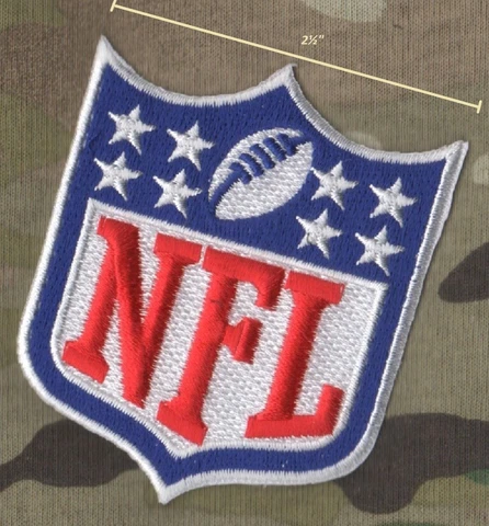 NFL LOGO Iron-on 2½" Blue Shield as seen in the Game and on Player's Jersey Cover