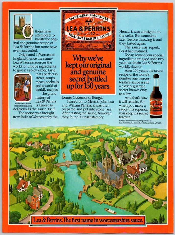 PRINT AD 1986 Lea & Perrins Worcestershire Sauces Canada 8" x 11" - Image 1 of 1