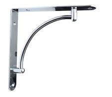 1 x Pair High Quality Chrome Fixed Shelf Brackets Supports With Fixings 025
