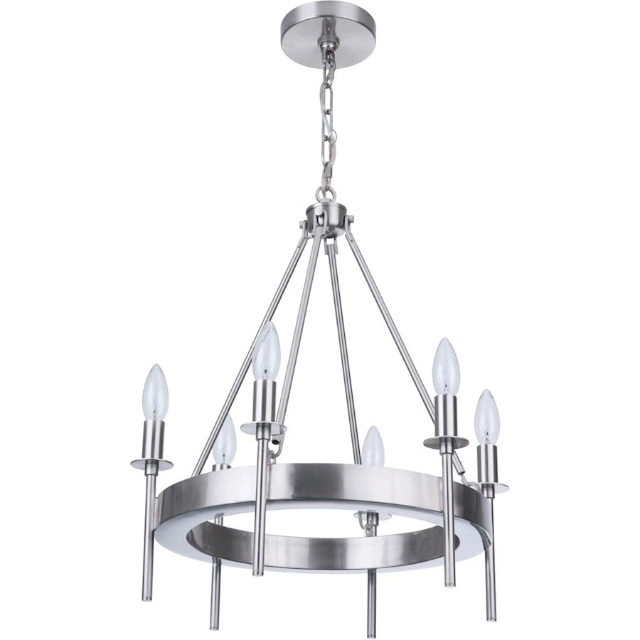 Craftmade Larrson 6 Light Chandelier, Brushed Polished Nickel - 54326-BNK - Image 1 of 1