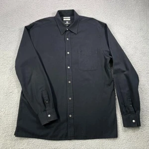 Swanndri Shirt Men Large Black Classic Fit Cotton Wool Long Sleeve Pocket - Picture 1 of 15
