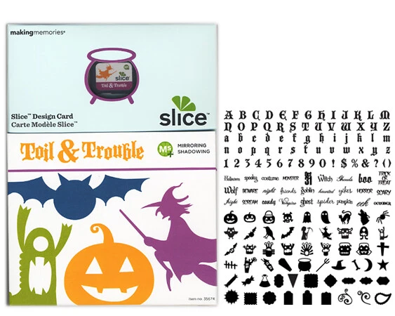 SLICE Design Card TOIL & TROUBLE Making Memories RARE RETIRED Halloween Witch - Image 1 of 1