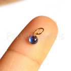Blue Sapphire Cabochon Solid 18K Gold Charms Gift For Mother's Charms Pendant