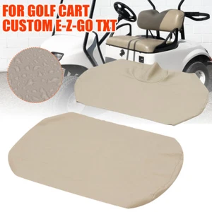 Beige 2pcs Front Seat Cover Set Combo For Golf Cart Custom EZGO TXT - Picture 1 of 11