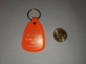 Vintage Tama State Bank - Tama, Iowa IA Plastic Key Chain KEYCHAIN Fob Orange - Picture 1 of 4