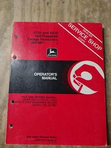 Cosechadora de forraje manual de operadores John Deere 5720 y 5820 OM-E72710 21JS-1456-M11 - Imagen 1 de 1