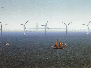 Postcard Denmark Oresund Middlegrunden Wind Farm Unused MINT - Picture 1 of 1