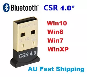 Mini USB Bluetooth v4.0 Dongle Wireless Adapter For Laptop PC Windows 3Mbps AU - Foto 1 di 7
