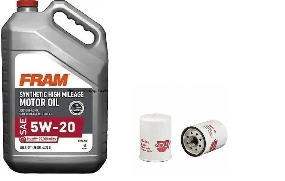Filtro de aceite de motor CARQUEST R84145 y marco de 5 cuartos 5W20 Full Syn. Aceite de motor H/M Foto 1 de 1