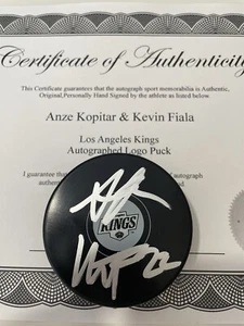Kopitar & Fiala Dual Signed Autograph Los Angeles Kings Hockey Puck W/ Case COA - Picture 1 of 1