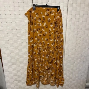 Sonoma Floral Print Skirt High Low Ruffle Hem Boho Cottagecore 3X - Picture 1 of 5