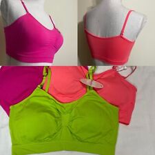 3Pack Anemone Padded Sports Bra Loungewear, One Size Small-Large Removable Strap