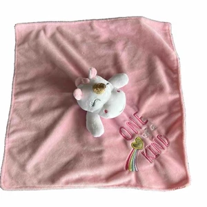 One Of A Kind Unicorn Lovey Pink Plush Animal Blanket Baby Starters - Picture 1 of 13