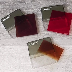 Cokin A Series Filters: Gradual T1 A124, Coef.+3 Red A003, Coef.+3 Sepia A005 - Picture 1 of 2