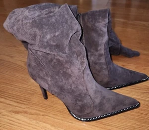 Fashion Nova Slouch Suede Knee-high Boots Stiletto Heels Size 7 - Picture 1 of 8