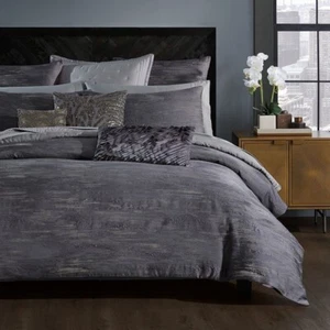 Donna Karan Gravity Full queen duvet cover Charcoal grey - Picture 1 of 5