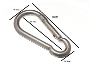 Schnappfeder Clip Karabinerhaken Karabiner 8mm 5/16 BZP Packung Größe 4 - Picture 1 of 1