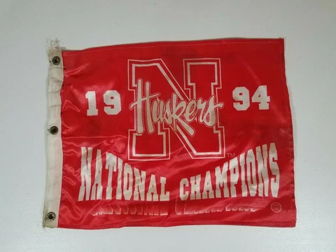 Vintage Nebraska Huskers 1994 National Champions Championship Flag Cover