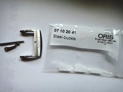 Genuine ORIS 20mm stainless steel tang buckle for rubber band strap bracelet - Image 1 of 4