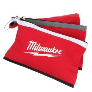 NEW Milwaukee Tool Zipper Bag 12 Inch Pouch Storage 3 Pack Red Tote Bag Durable - Picture 1 of 1