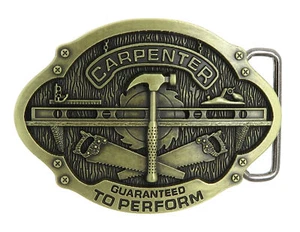 Carpenter Tradesman Bronze Plated Metal Belt Buckle - Picture 1 of 2