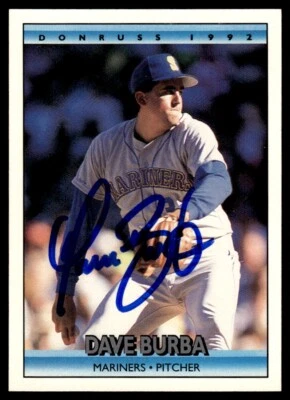 1992 Donruss Dave Burba Auto Seattle Mariners #566 Card COA Signed - Image 1 of 2
