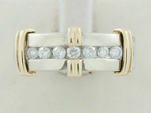 14k Two-tone Gold 0.42TCW Diamond Men's Wedding Band - Picture 1 of 4