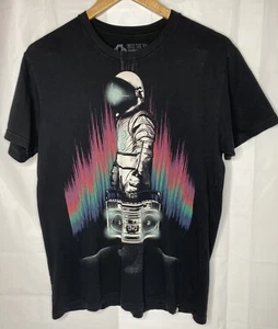 INTO THE AM Brand Skater T-Shirt Black Astronaut With Boombox Size M - Picture 1 of 9