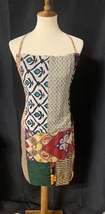 Grembiule da cucina SERRV International patchwork cucito a mano cotone riciclato boho - Foto 1 di 13