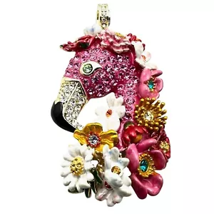 Kirks Folly Womens Crystal Magnetic Enhancer Pendant Pink Flamingo - Picture 1 of 3