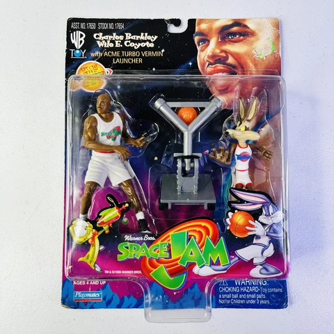 SEALED Space Jam Charles Barkley Wile E. Coyote 1996 Action Figure Rare NEW Cover