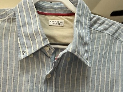 Mens Brunello Cucinello Linen Long Sleeve Shirt - Image 1 of 4