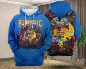Funkadelic 45s Album Vintage Funk Rock Band All Over Print Hoodie 3D XS-6XL - Picture 1 of 4