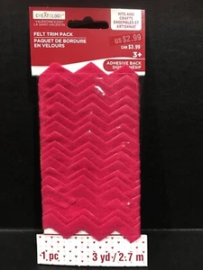 Valentine’s Day Pink Felt Trim Lot Adhesive Back Craft 1pc 3yd New 💖 - Picture 1 of 3