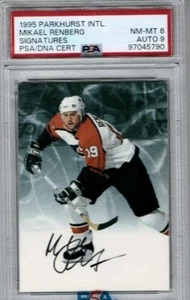 1995 Parkhurst International Signatures Mikael Renberg PSA 8 Auto 9 5046 - Picture 1 of 1