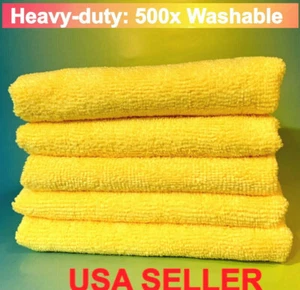 5 YELLOW 16"x16" Microfiber Cleaning Cloth Towel Rag -> Car Polishing Detailing  - Picture 1 of 10