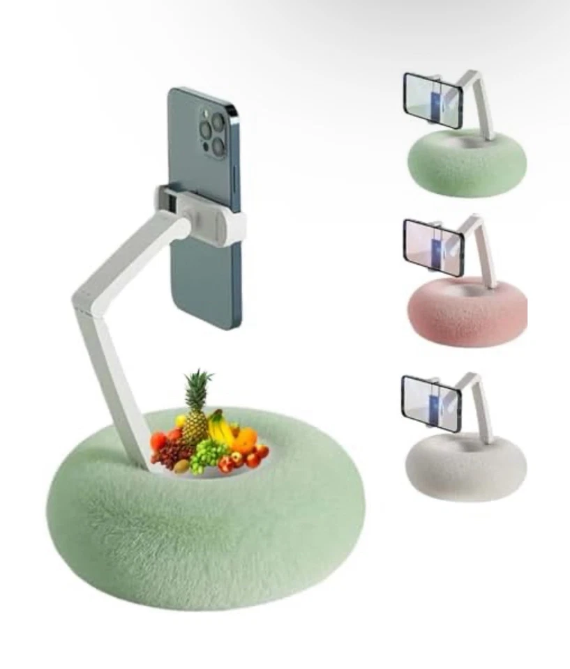 360° Adjustable Stand Pillow Phones/Tablets and Detachable yarn crochet Bowl - Image 1 of 1