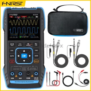 FNIRSI 2C53T 3 in 1 Oscilloscopio Portatile Multimetro Digitale Generatore di Segnale US - Foto 1 di 24