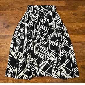 Maxi falda para mujer Gracia audaz con estampado geométrico blanco y negro talla grande nueva con etiquetas - Imagen 1 de 10