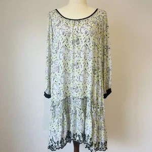 Round Neck Flowy Mini Dress Long Sleeve Size S/M Mist Brand - Picture 1 of 9