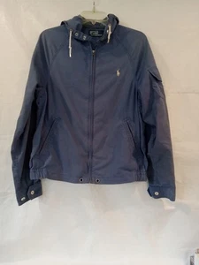 Chaqueta cortavientos Polo Ralph Lauren para hombre pequeña azul Harrington con capucha Preppy - Imagen 1 de 9