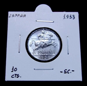 ⭐⭐- ESPAÑA - 10 CENTIMOS 1953 - JINETE IBERICO - SC.- UNC. - ORIGINAL . - ⭐⭐ - Imagen 1 de 2