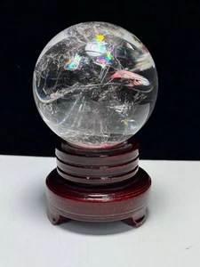 630g Natürliche Regenbogen Klar Quarz Kugel Kristallkugel Energie Reiki Edelstein 77mm - Bild 1 von 4