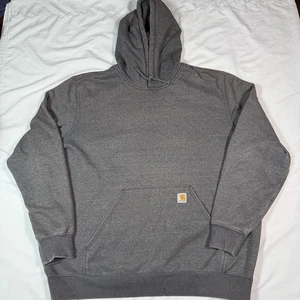 Carhartt Original Fit Dark Grey Long Sleeve Hooded Sweatshirt 2XL Tall Warm - Picture 1 of 9