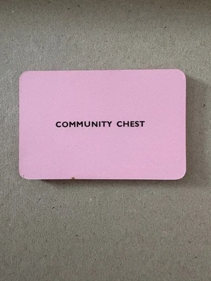 Vintage Monopoly Rounded Corner Printed Back Community Chest Cards - 16 Cards - Image 1 of 2