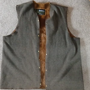 Vintage 80s Barbour Made in England Pile Liner Waistcoat Gold Tag Faux Fur Brown - Picture 1 of 18