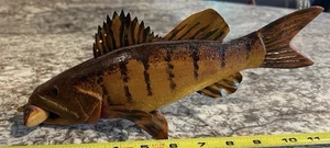 Stunning 10” Signed Bob Foster  Working Spear Decoy Walleye W/ Fish In Mouth! - Picture 1 of 4