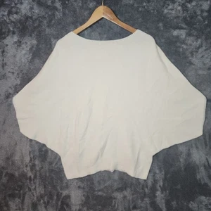 Uniqlo Women White Poncho Sweater Size XL Knit Casual Dolman Sleeve Warm Winter - Picture 1 of 8